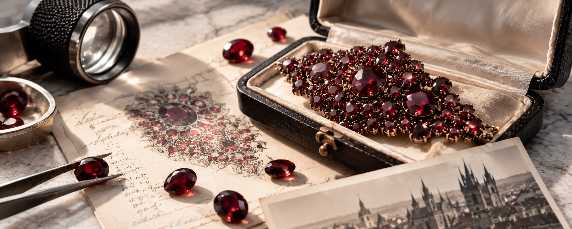 Antique Garnet Jeweller’s Worktable